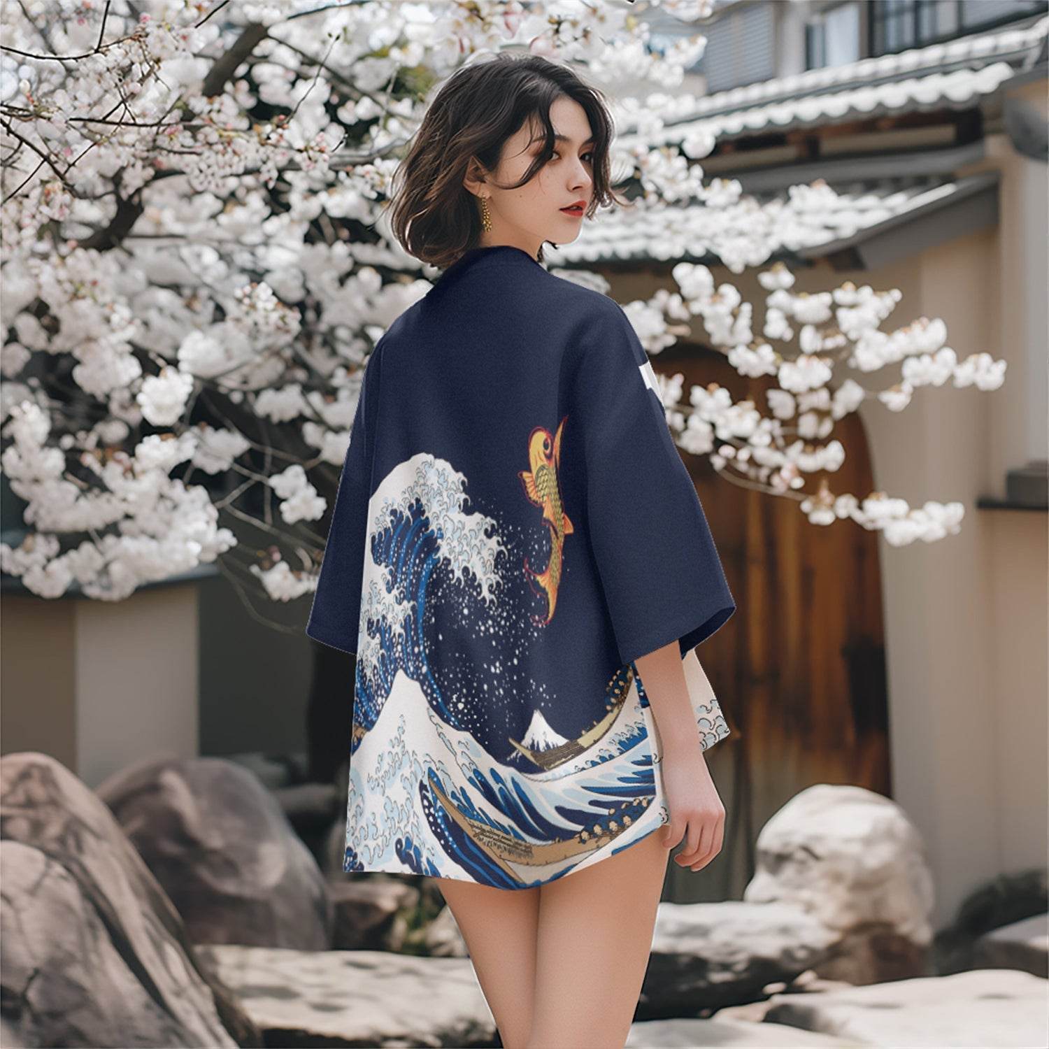 K03 Jumping Koi Kimono - Lunafy