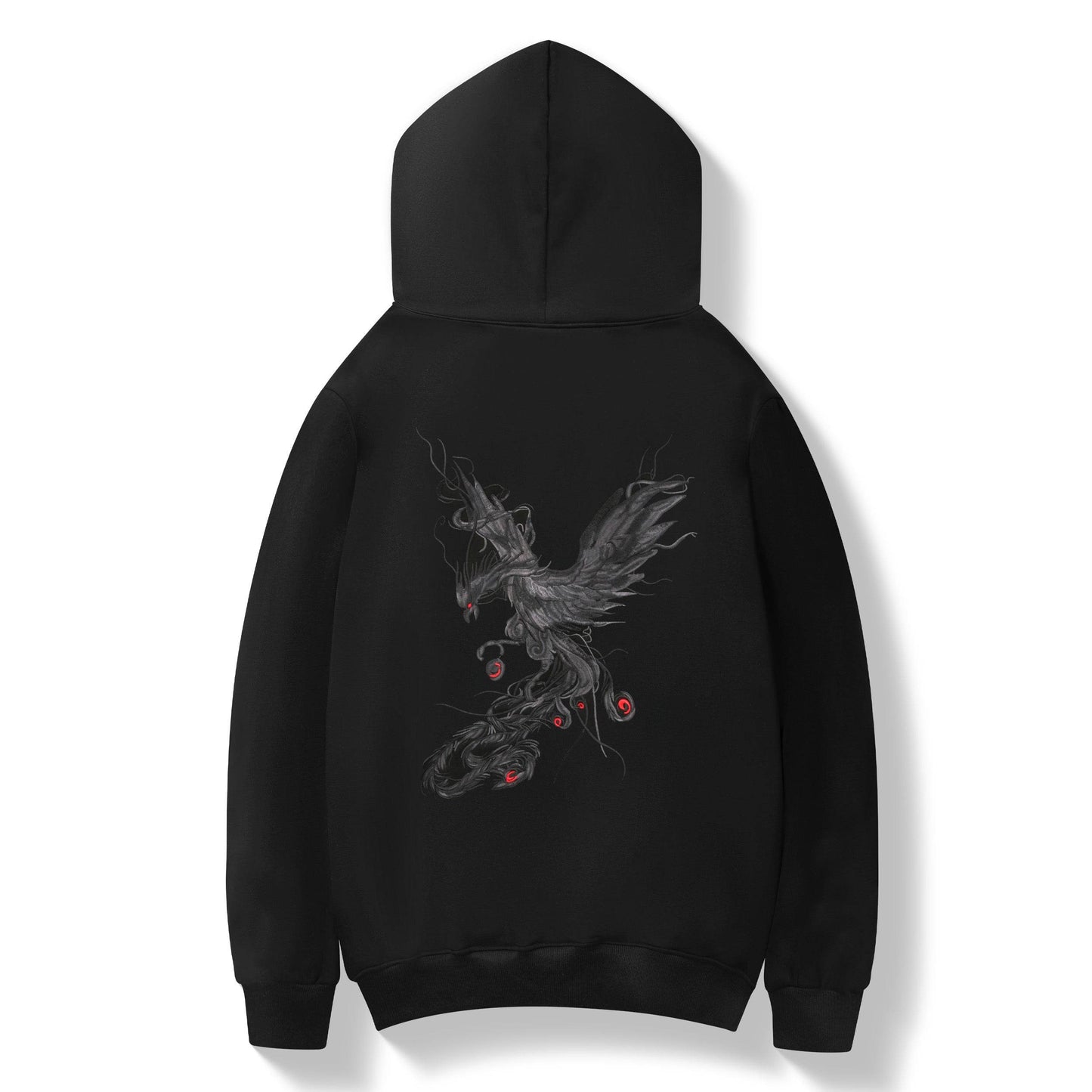 KH9011 Striking Phoenix Embroidery Hoodie - Lunafy